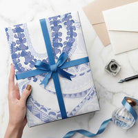 Aloha Lei Onaona Wrapping Paper Navy Blue Hawaiian Tribal Pattern - Polynesian Pride