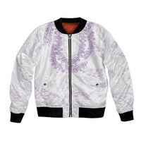 Aloha Lei Onaona Bomber Jacket Purple Hawaiian Tribal Pattern LT9 Unisex Purple - Polynesian Pride
