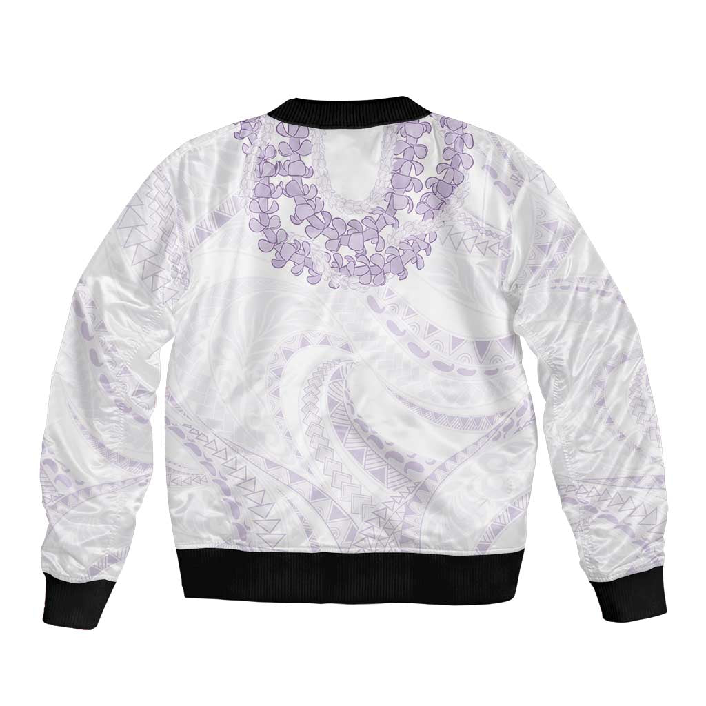 Aloha Lei Onaona Bomber Jacket Purple Hawaiian Tribal Pattern LT9 - Polynesian Pride
