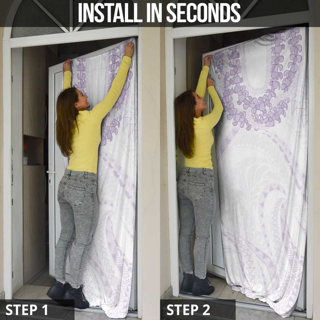 Aloha Lei Onaona Door Cover Purple Hawaiian Tribal Pattern - Polynesian Pride