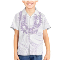 Aloha Lei Onaona Family Matching Mermaid Dress and Hawaiian Shirt Purple Hawaiian Tribal Pattern
