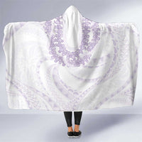 Aloha Lei Onaona Hooded Blanket Purple Hawaiian Tribal Pattern