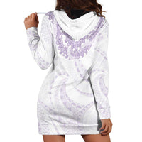 Aloha Lei Onaona Hoodie Dress Purple Hawaiian Tribal Pattern