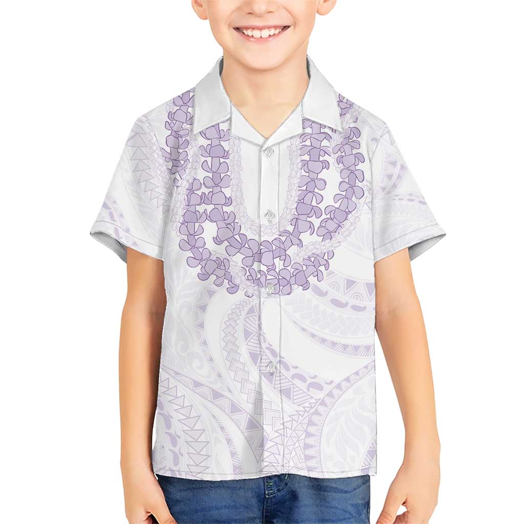 Aloha Lei Onaona Kid Hawaiian Shirt Purple Hawaiian Tribal Pattern