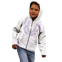 Aloha Lei Onaona Kid Hoodie Purple Hawaiian Tribal Pattern