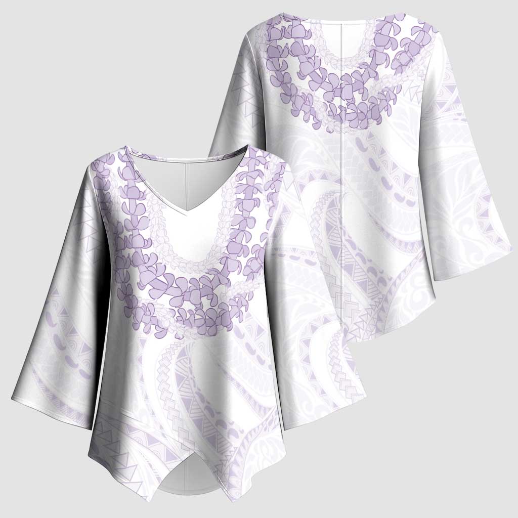 Aloha Lei Onaona Kimono Sleeve Blouse Purple Hawaiian Tribal Pattern - Polynesian Pride