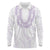 Aloha Lei Onaona Long Sleeve Polo Shirt Purple Hawaiian Tribal Pattern