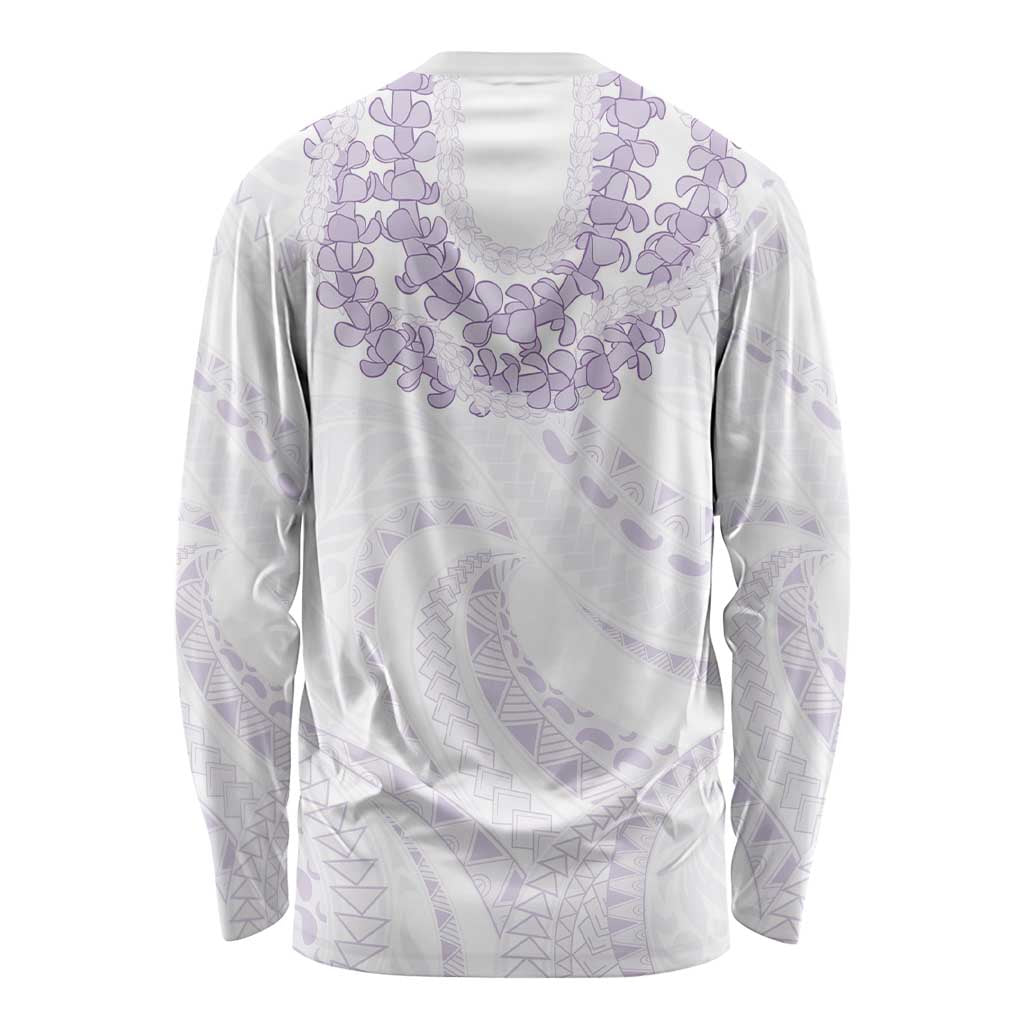 Aloha Lei Onaona Long Sleeve Shirt Purple Hawaiian Tribal Pattern