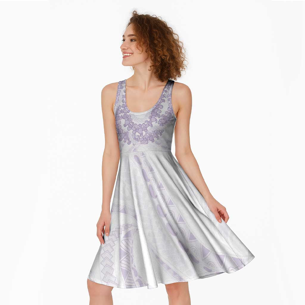 Aloha Lei Onaona Midi Dress Purple Hawaiian Tribal Pattern - Polynesian Pride