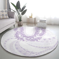 Aloha Lei Onaona Round Carpet Purple Hawaiian Tribal Pattern