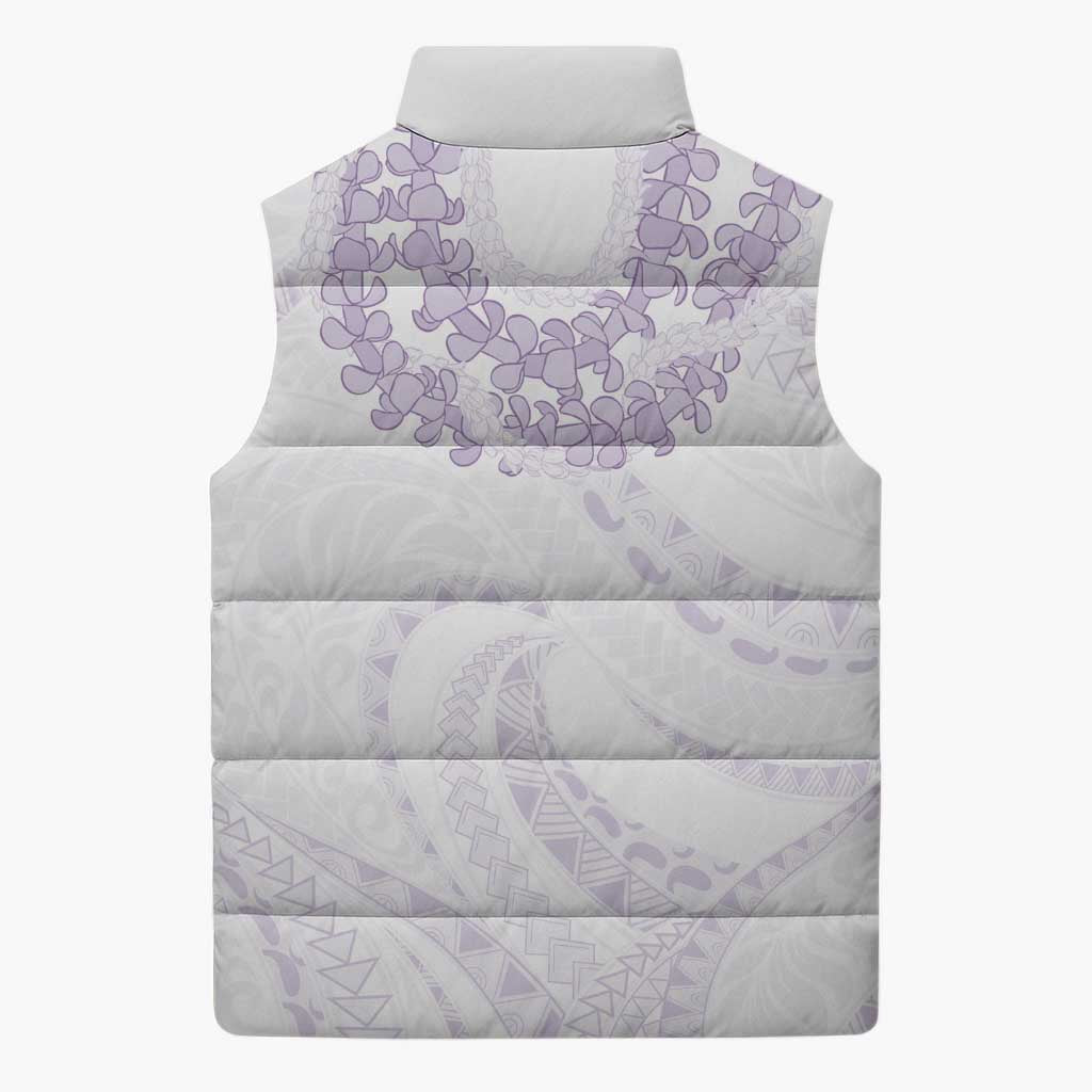 Aloha Lei Onaona Sleeveless Puffer Jacket Purple Hawaiian Tribal Pattern - Polynesian Pride