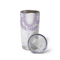 Aloha Lei Onaona Tumbler Cup Purple Hawaiian Tribal Pattern
