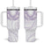 Aloha Lei Onaona Tumbler With Handle Purple Hawaiian Tribal Pattern