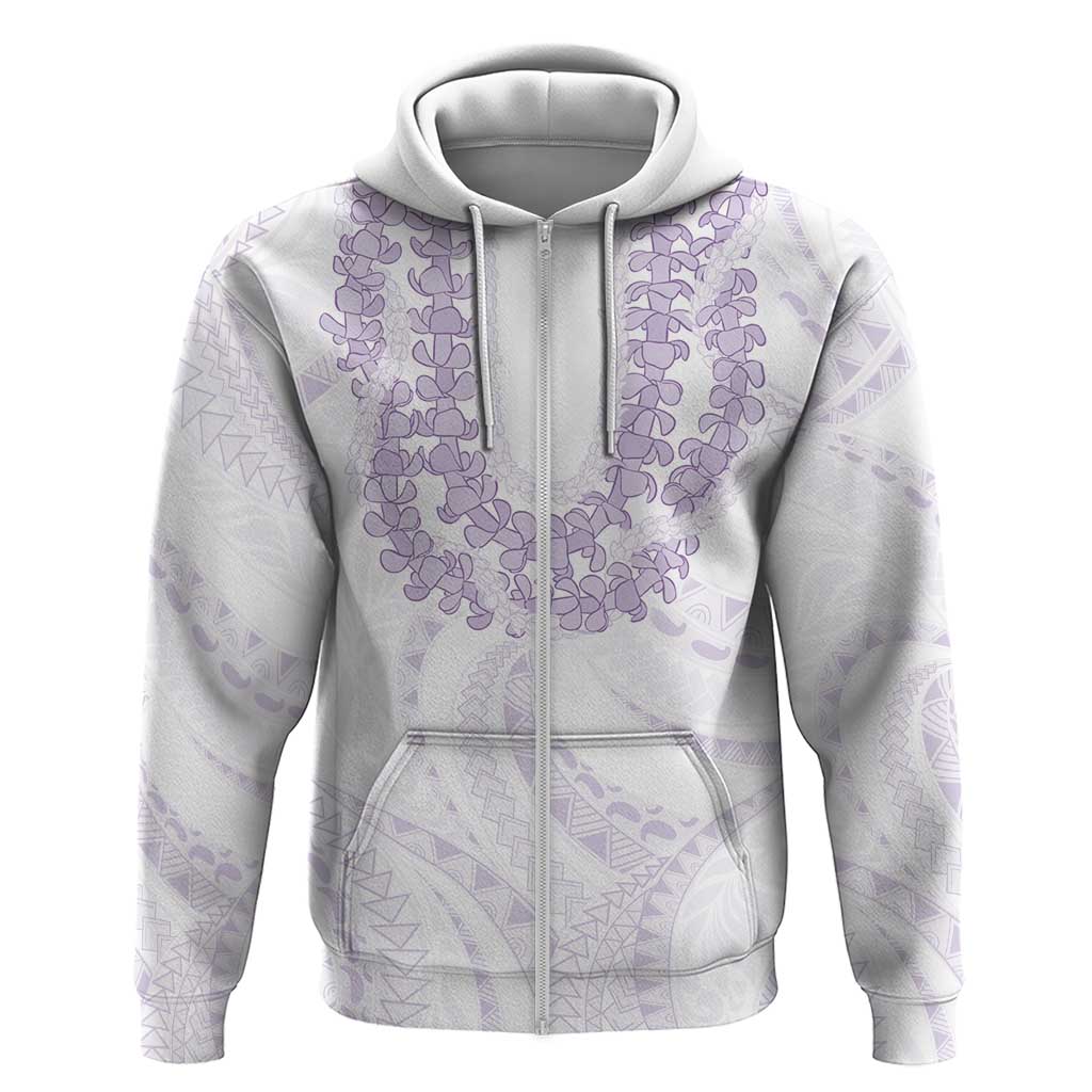 Aloha Lei Onaona Zip Hoodie Purple Hawaiian Tribal Pattern