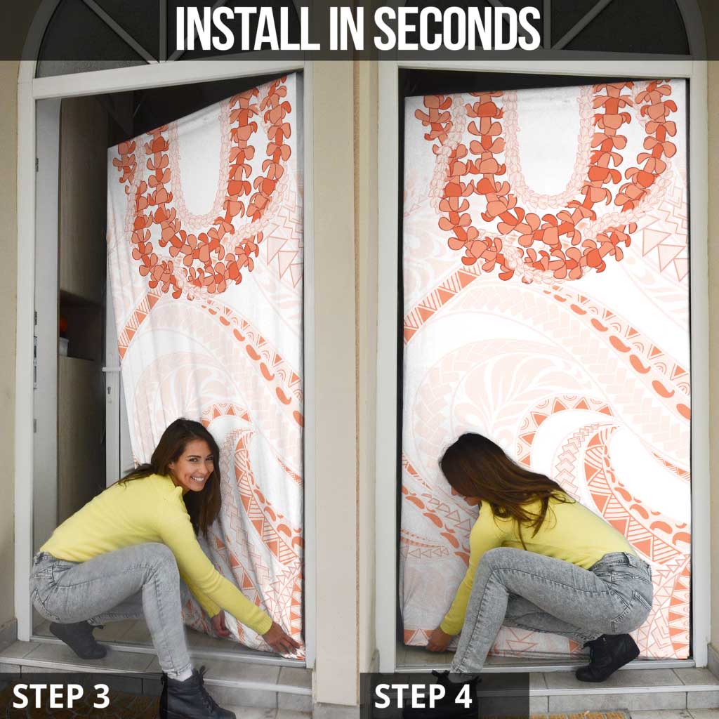 Aloha Lei Onaona Door Cover Red Hawaiian Tribal Pattern - Polynesian Pride