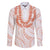 Aloha Lei Onaona Family Matching Long Sleeve Bodycon Dress and Hawaiian Shirt Red Hawaiian Tribal Pattern