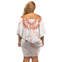 Aloha Lei Onaona Family Matching Off Shoulder Short Dress and Hawaiian Shirt Red Hawaiian Tribal Pattern