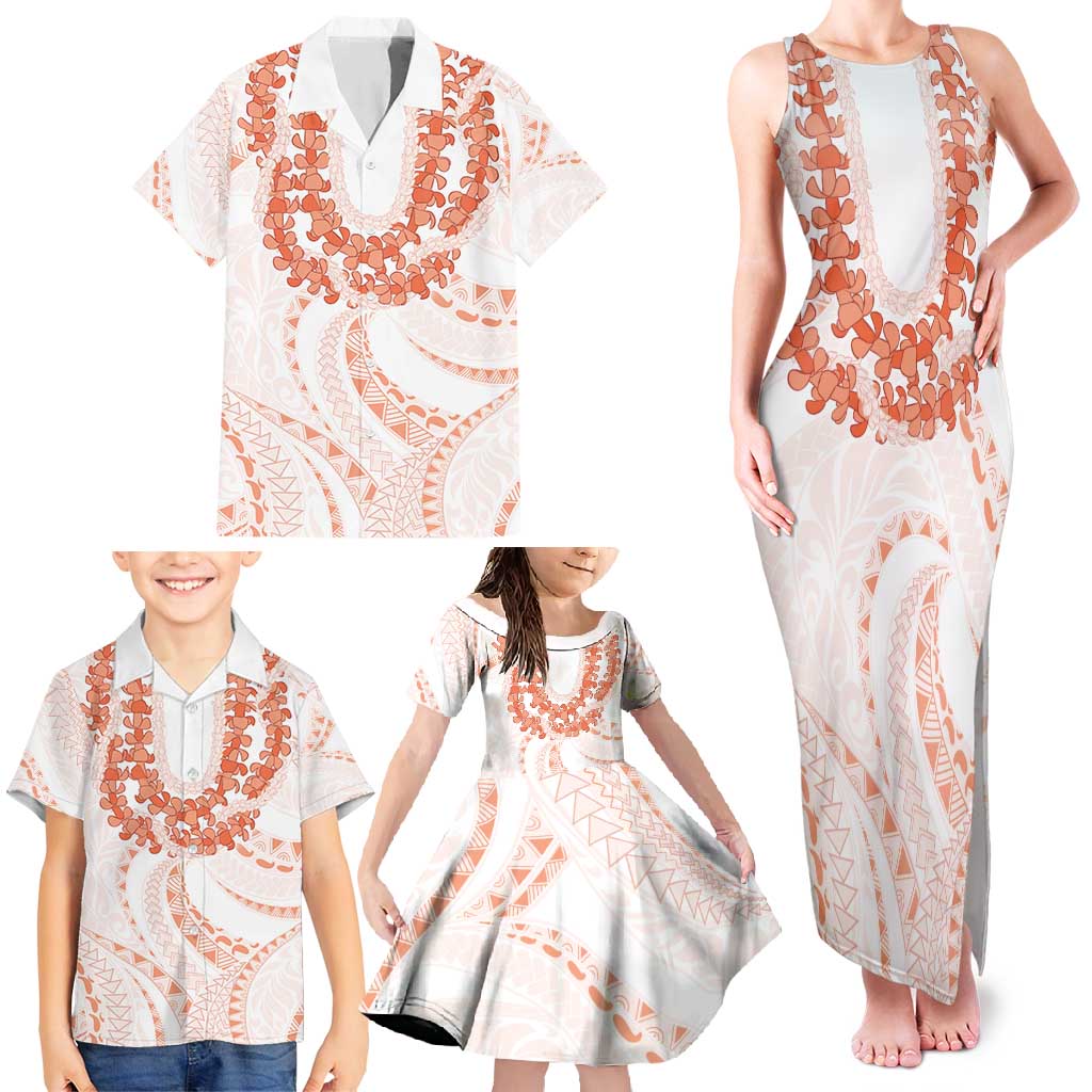 Aloha Lei Onaona Family Matching Tank Maxi Dress and Hawaiian Shirt Red Hawaiian Tribal Pattern