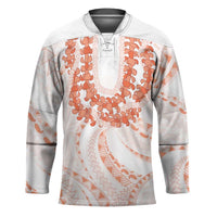 Aloha Lei Onaona Hockey Jersey Red Hawaiian Tribal Pattern LT9 Unisex Red - Polynesian Pride