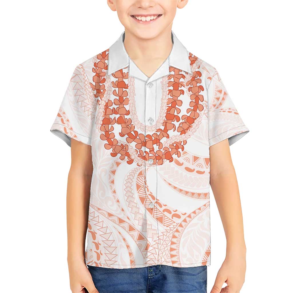Aloha Lei Onaona Kid Hawaiian Shirt Red Hawaiian Tribal Pattern LT9 Kid Red - Polynesian Pride