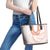 Aloha Lei Onaona Leather Tote Bag Red Hawaiian Tribal Pattern