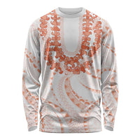 Aloha Lei Onaona Long Sleeve Shirt Red Hawaiian Tribal Pattern