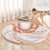 Aloha Lei Onaona Round Carpet Red Hawaiian Tribal Pattern