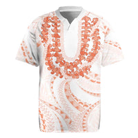 Aloha Lei Onaona Rugby Jersey Red Hawaiian Tribal Pattern