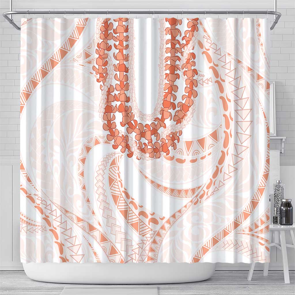 Aloha Lei Onaona Shower Curtain Red Hawaiian Tribal Pattern