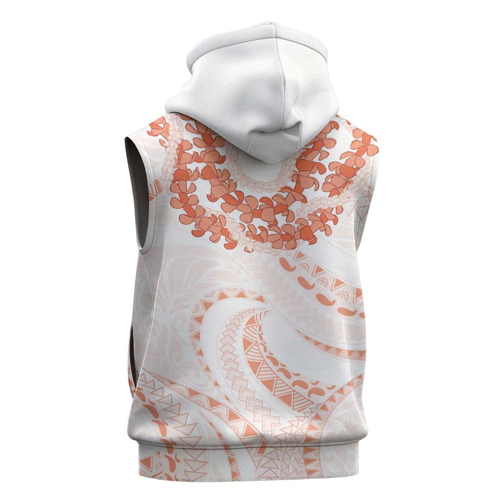 Aloha Lei Onaona Sleeveless Hoodie Red Hawaiian Tribal Pattern - Polynesian Pride