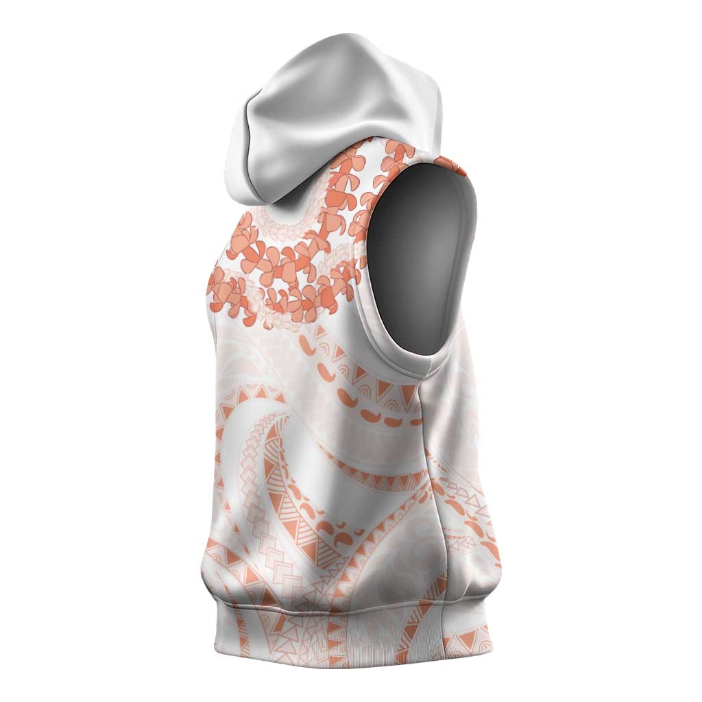 Aloha Lei Onaona Sleeveless Hoodie Red Hawaiian Tribal Pattern - Polynesian Pride