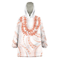 Aloha Lei Onaona Wearable Blanket Hoodie Red Hawaiian Tribal Pattern