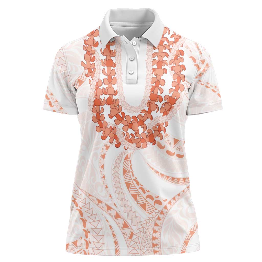 Aloha Lei Onaona Women Polo Shirt Red Hawaiian Tribal Pattern