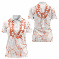 Aloha Lei Onaona Women Polo Shirt Red Hawaiian Tribal Pattern