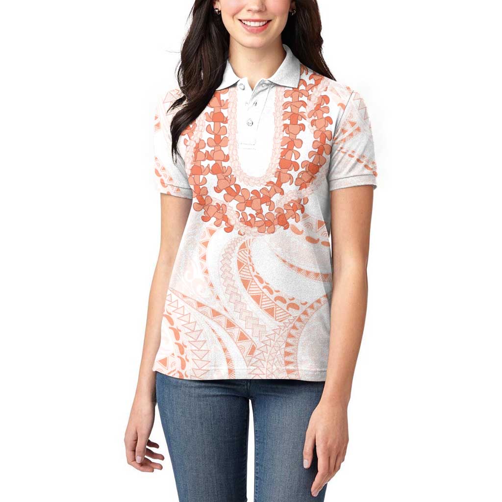 Aloha Lei Onaona Women Polo Shirt Red Hawaiian Tribal Pattern