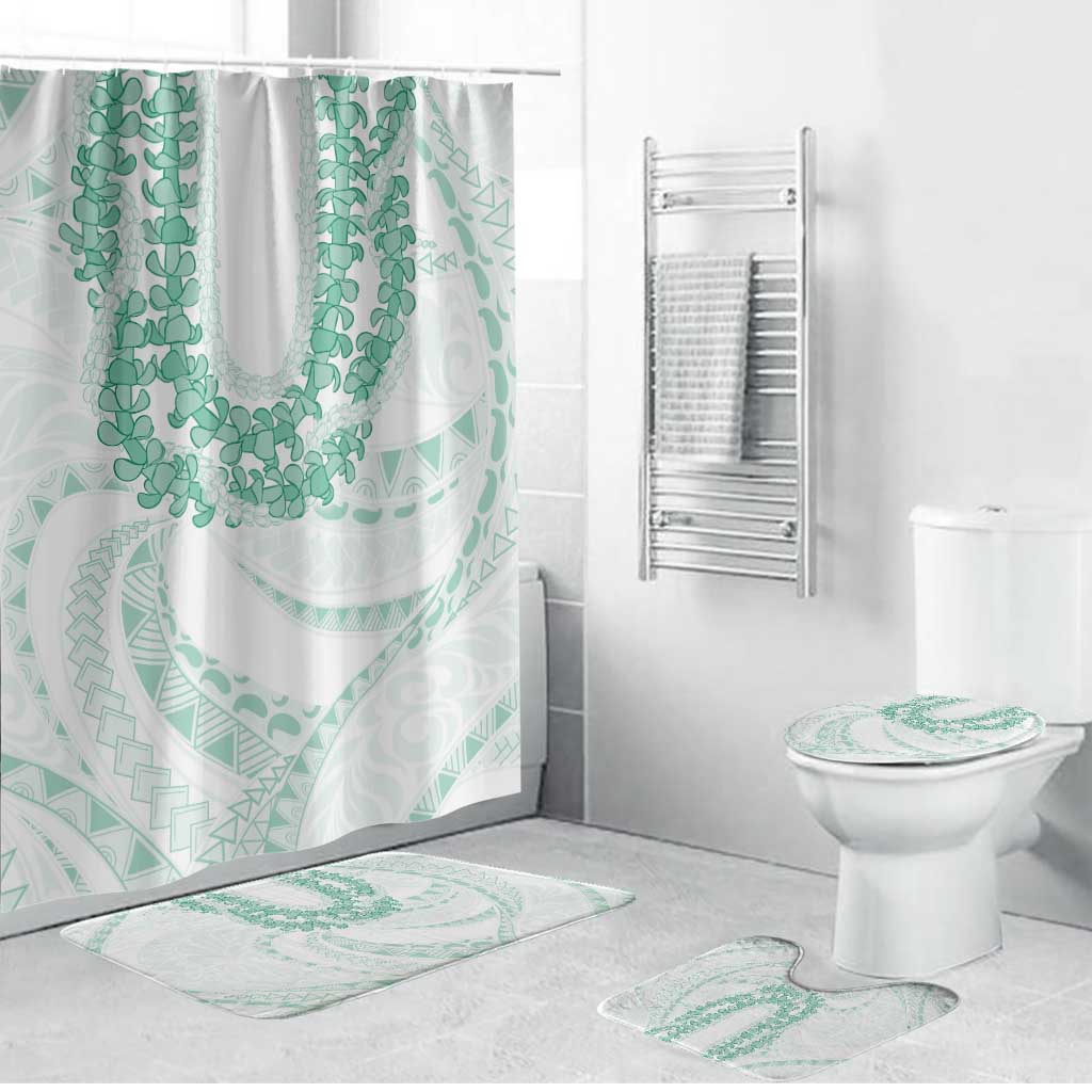 Aloha Lei Onaona Bathroom Set Sage Green Hawaiian Tribal Pattern - Polynesian Pride