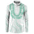 Aloha Lei Onaona Button Sweatshirt Sage Green Hawaiian Tribal Pattern