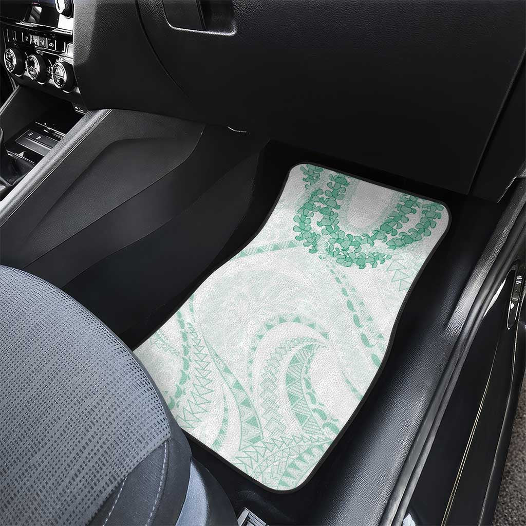 Aloha Lei Onaona Car Mats Sage Green Hawaiian Tribal Pattern