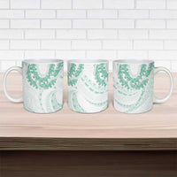 Aloha Lei Onaona Ceramic Mug Sage Green Hawaiian Tribal Pattern - Polynesian Pride