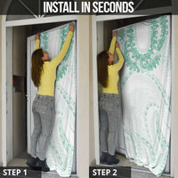 Aloha Lei Onaona Door Cover Sage Green Hawaiian Tribal Pattern - Polynesian Pride