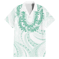 Aloha Lei Onaona Family Matching Puletasi and Hawaiian Shirt Sage Green Hawaiian Tribal Pattern