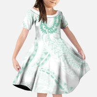 Aloha Lei Onaona Family Matching Summer Maxi Dress and Hawaiian Shirt Sage Green Hawaiian Tribal Pattern