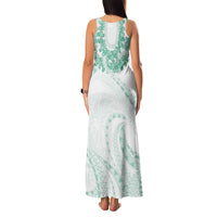 Aloha Lei Onaona Family Matching Tank Maxi Dress and Hawaiian Shirt Sage Green Hawaiian Tribal Pattern