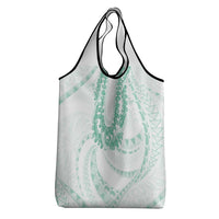 Aloha Lei Onaona Grocery Bag Sage Green Hawaiian Tribal Pattern