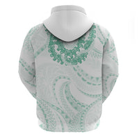 Aloha Lei Onaona Hoodie Sage Green Hawaiian Tribal Pattern
