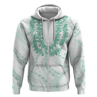 Aloha Lei Onaona Hoodie Sage Green Hawaiian Tribal Pattern