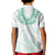 Aloha Lei Onaona Kid Polo Shirt Sage Green Hawaiian Tribal Pattern