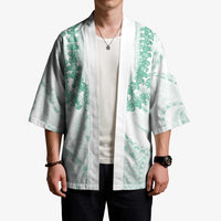 Aloha Lei Onaona Kimono Sage Green Hawaiian Tribal Pattern - Polynesian Pride