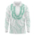 Aloha Lei Onaona Long Sleeve Polo Shirt Sage Green Hawaiian Tribal Pattern