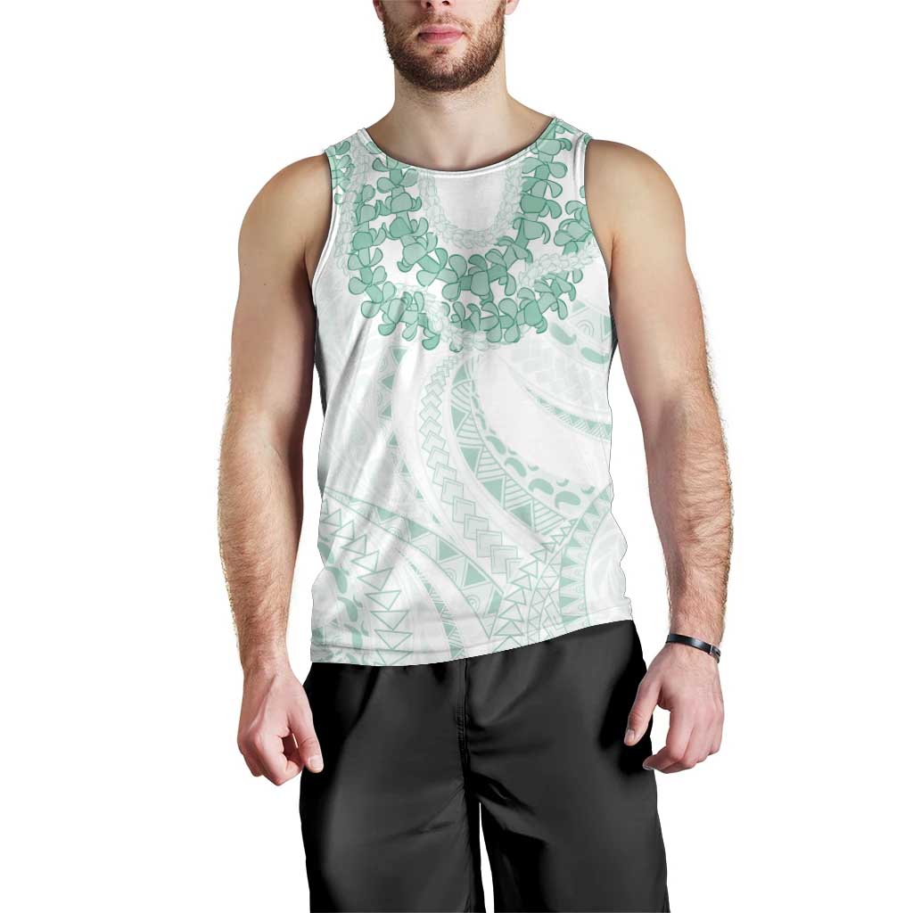 Aloha Lei Onaona Men Tank Top Sage Green Hawaiian Tribal Pattern